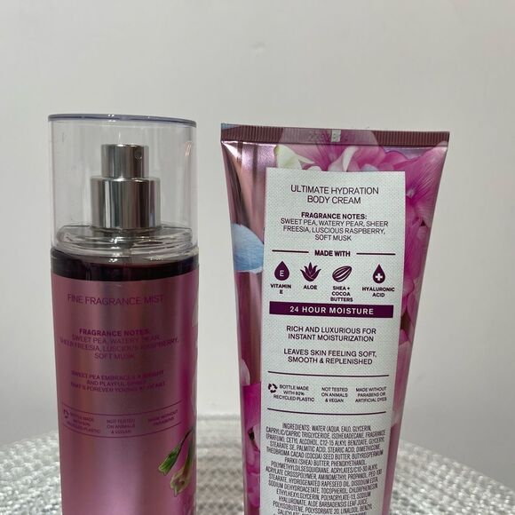 BBW Sweet Pea Body Cream and Fragrance Mist set of 2 NWT - Picture 2 of 2